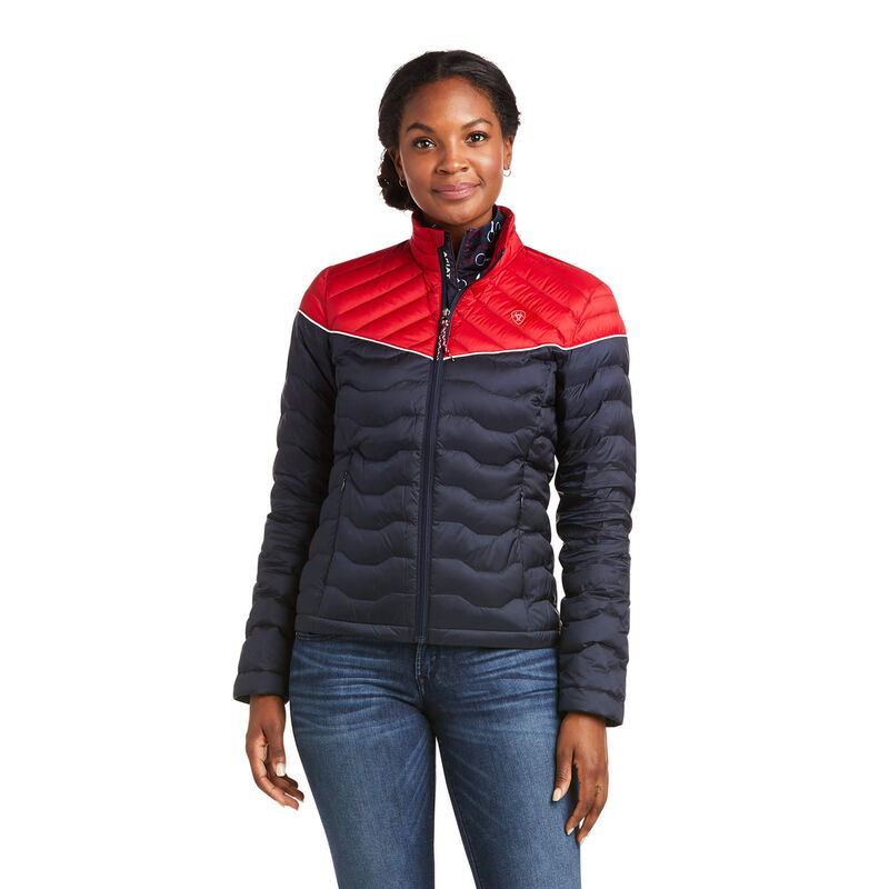Ariat Jacke Damen - Ideal 3.0 Down Navy/Rot ( GBSPZ-1742 )